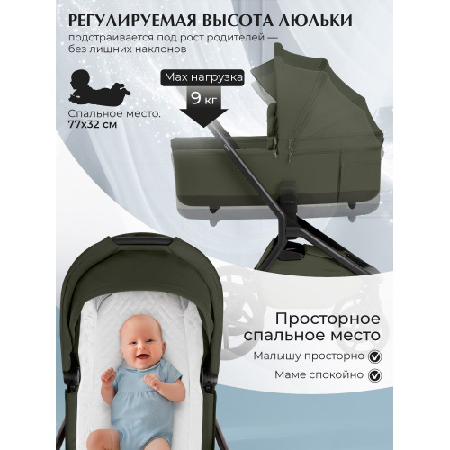 Коляска 2в1 SBL Orso Dark Green