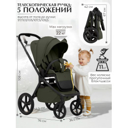 Коляска 2в1 SBL Orso Dark Green