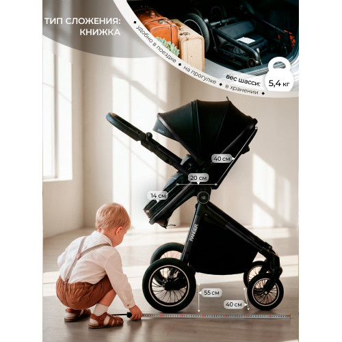 Коляска-трансформер 2в1 Sweet Baby Ranger Black Glossy