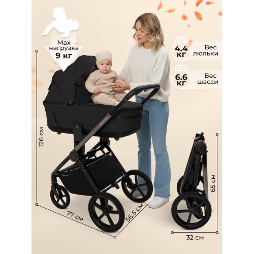 Коляска 2в1 SBL Elegante Therma Black