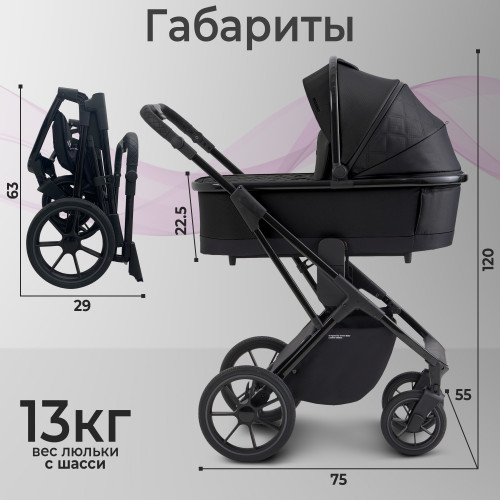 Коляска 2в1 Sweet Baby Massimo Black