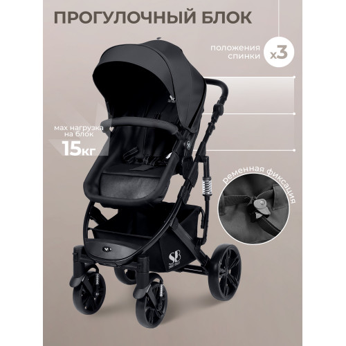 Коляска-трансформер 2в1 Sweet Baby Comfort Black Black