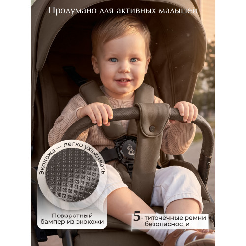 Коляска 2в1 SBL Dolce Dark Beige