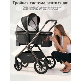 Коляска 3в1 Sweet Baby Verde Dark Grey (Silver Glossy)