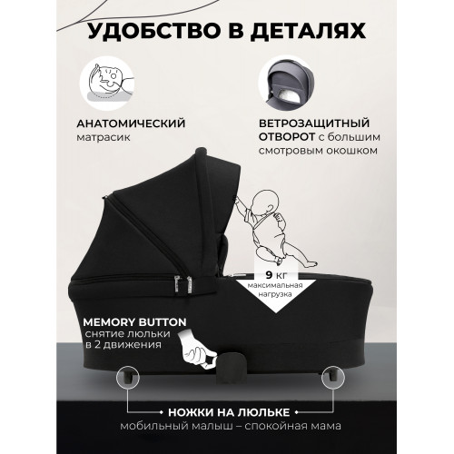 Коляска 3в1 Sweet Baby Stella Black