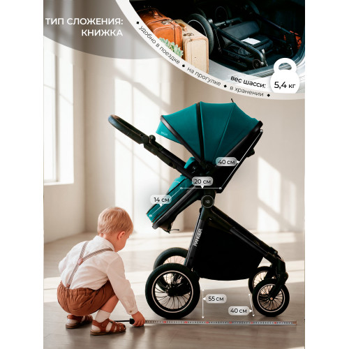 Коляска-трансформер 2в1 Sweet Baby Ranger Green Glossy