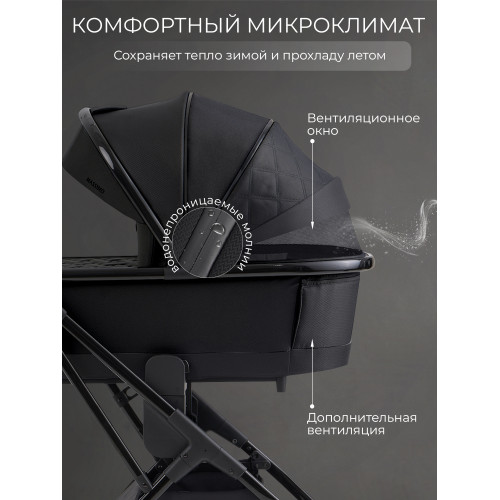 Коляска 2в1 SBL Massimo Black
