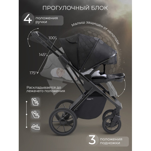 Коляска 2в1 SBL Massimo Black