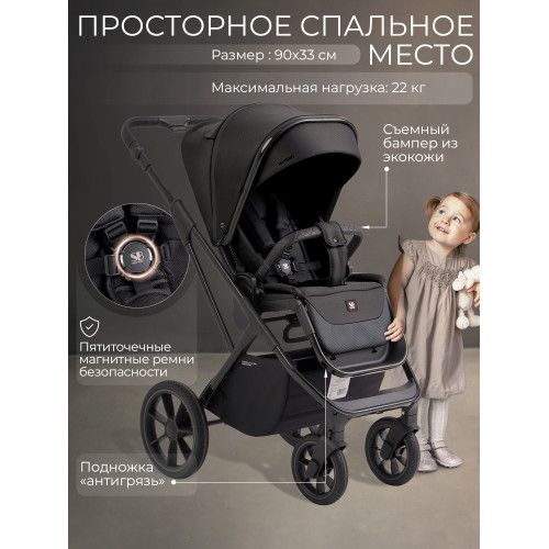 Коляска 2в1 SBL Massimo Black