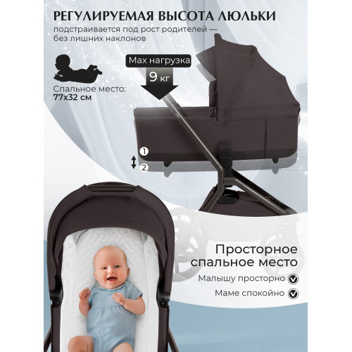 Коляска 2в1 SBL Orso Chocolate Brown