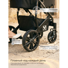 Коляска-трансформер 3в1 Sweet Baby Comfort Black Grey