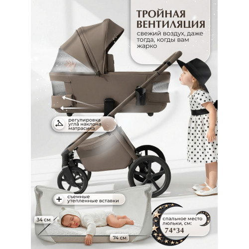 Коляска 2в1 SBL Elegante Therma (Colore) Beige