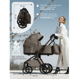 Коляска 2в1 SBL Orso Dark Beige