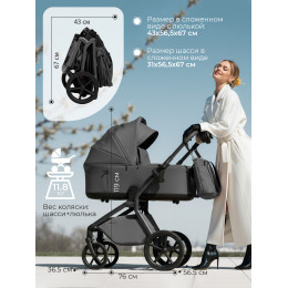 Коляска 2в1 SBL Orso Dark Grey
