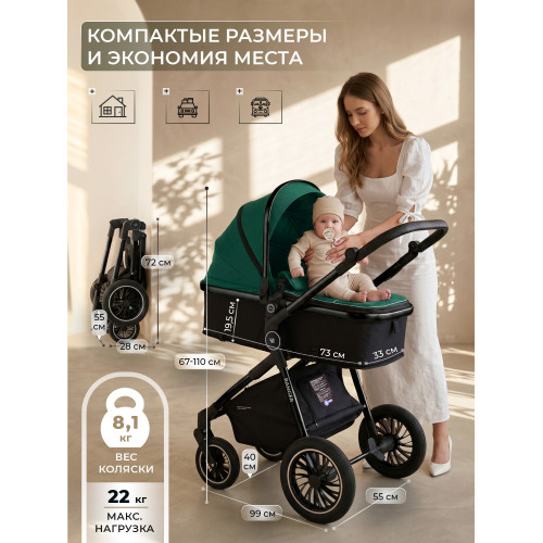 Коляска-трансформер 3в1 Sweet Baby Ranger Neo Green Glossy
