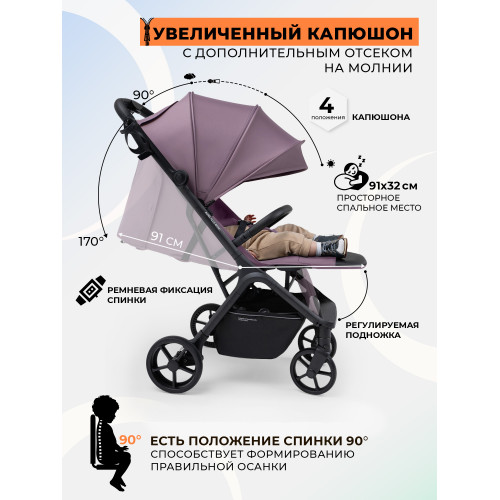 Прогулочная коляска SBL Aura Plus Basic Rose