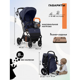 Прогулочная коляска SBL Aura Plus Basic Dark Blue