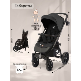 Прогулочная коляска Sweet Baby Carisma Black