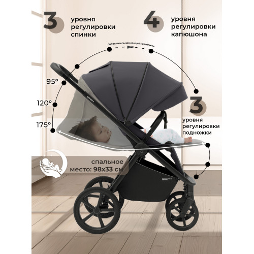 Прогулочная коляска SBL Elegante S Dark Grey