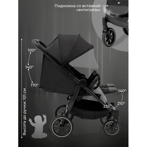 Прогулочная коляска Sweet Baby Donna Black
