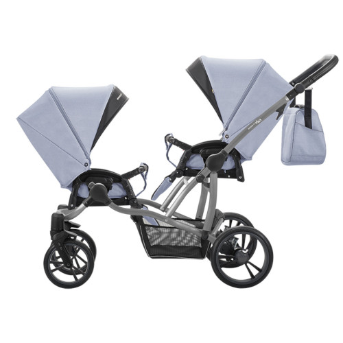 коляска для двойни BEBETTO 42 Sport Comfort (Bebetto) состоит из 2-х уп (02 (джинс) серая рама)