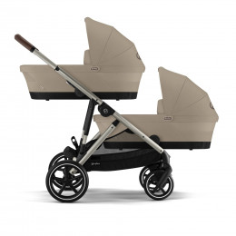 Купить коляску 2в1 Cybex Gazelle S, в цвете Almond Beige (для двойни)