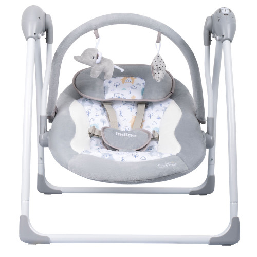 Электронные качели STAR light (0-9 кг), с USB пров., п/у, 15 мел., 5 скоростей, москитка(упак.4 шт.) (серый)