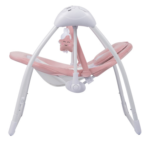 Электронные качели STAR light (0-9 кг), с USB пров., п/у, 15 мел., 5 скоростей, москитка(упак.4 шт.) (розовый)