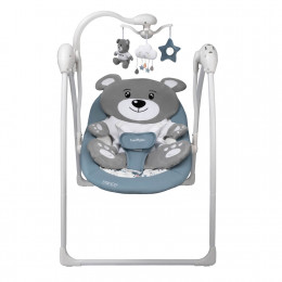 Электронные качели TEDDY (0-9 кг), с адаптером, п/у,12 мел.,5 скоростей, москитка(упак.2шт.)(Indigo) (синий)