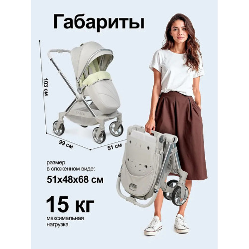 Коляска прогулочная Farfello Olivia O1s,серый