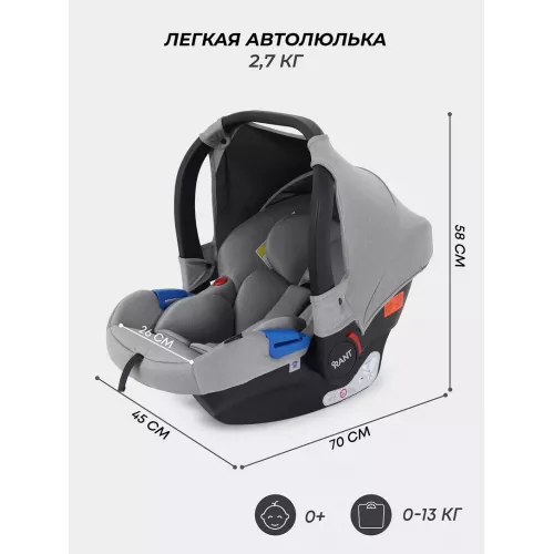 Автокресло Rant Cruise 0+ (0-13 кг) Grey