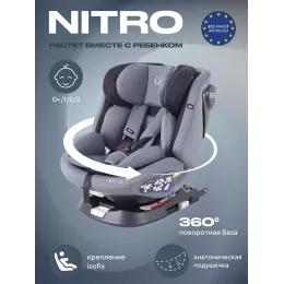 Автокресло Rant Nitro isofix 0/1/2/3 (0-36 кг) Grey/Black