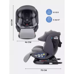 Автокресло Rant Nitro Plus isofix группа 0/1/2/3 (0-36 кг) Grey