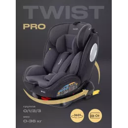 Автокресло Rant Basic Twist Pro Isofix 0/1/2/3 (0-36 кг) Grey