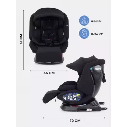 Автокресло Rant Nitro Plus isofix группа 0/1/2/3 (0-36 кг) Black