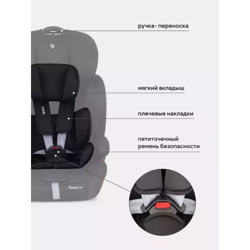 Автокресло Rant Basic Spark 1/2/3 (9-36 кг) Black