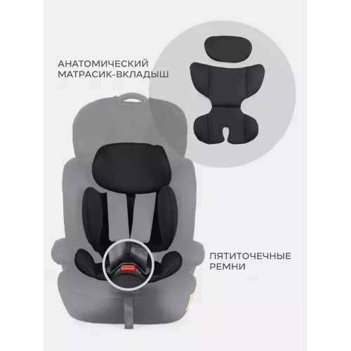 Автокресло Rant Basic Spark Next Isofix группа 1/2/3 (9-36 кг) Black