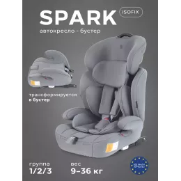 Автокресло Rant Basic Spark Next Isofix группа 1/2/3 (9-36 кг) Grey