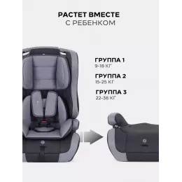 Автокресло Rant Basic Mile 1/2/3 (9-36 кг) Grey