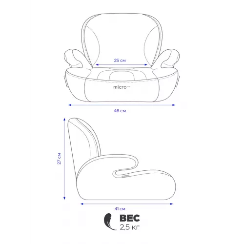 Автокресло-бустер Rant Micro MAX Isofix группа 3 (22-36 кг) Black
