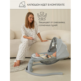 Детские электрокачели AmaroBaby Funny swing серый