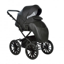 Коляска PORTO Classic 14" (Indigo) (Po 08 (черная кожа+черный узор))
