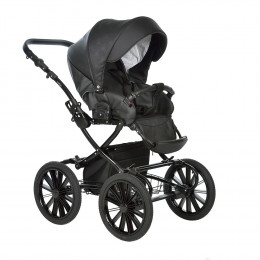 Коляска PORTO Classic 14" (Indigo) (Po 08 (черная кожа+черный узор))
