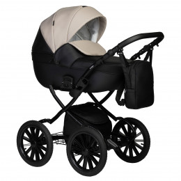 Коляска MIO ECO 2в1 Plus 14" (Indigo) (04 (черная кожа+св.бежевая кожа))