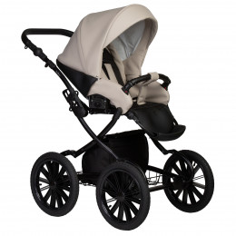 Коляска MIO ECO 2в1 Plus 14" (Indigo) (04 (черная кожа+св.бежевая кожа))
