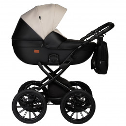 Коляска MIO ECO 2в1 Plus 14" (Indigo) (04 (черная кожа+св.бежевая кожа))