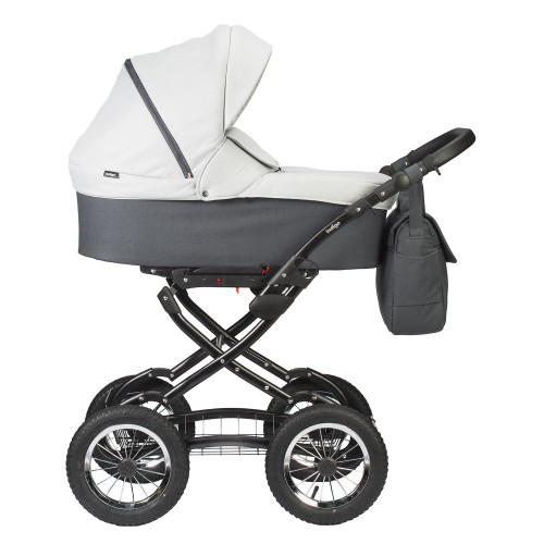 Коляска CHARLOTTE Sity Classic 12" (Indigo) (Cs 05 (т.серый+св.серый))