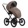 Коляска MORENO SL NEW 2в1 (AroTeam) (12 (т.бежевый+т.бежевая кожа) коричневая рама)
