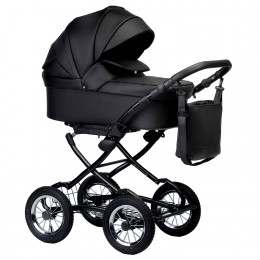 Коляска BARBARA ECO Classic 2в1 (Indigo) (Be 03 (черная кожа))