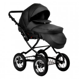Коляска BARBARA ECO Classic 2в1 (Indigo) (Be 03 (черная кожа))